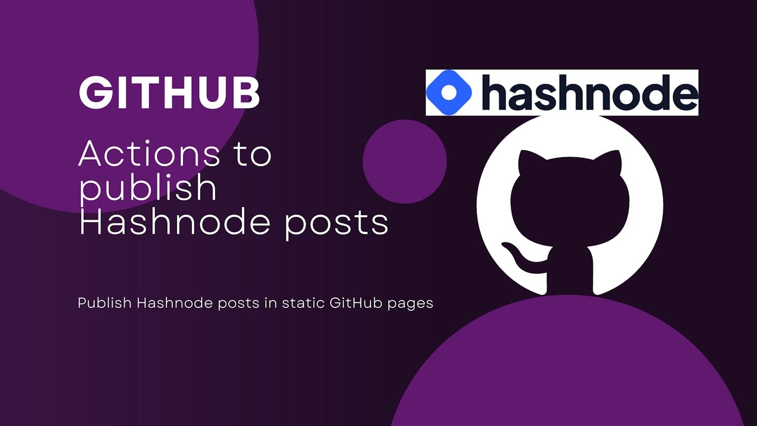 GITHUB: Actions to publish Hashnode posts