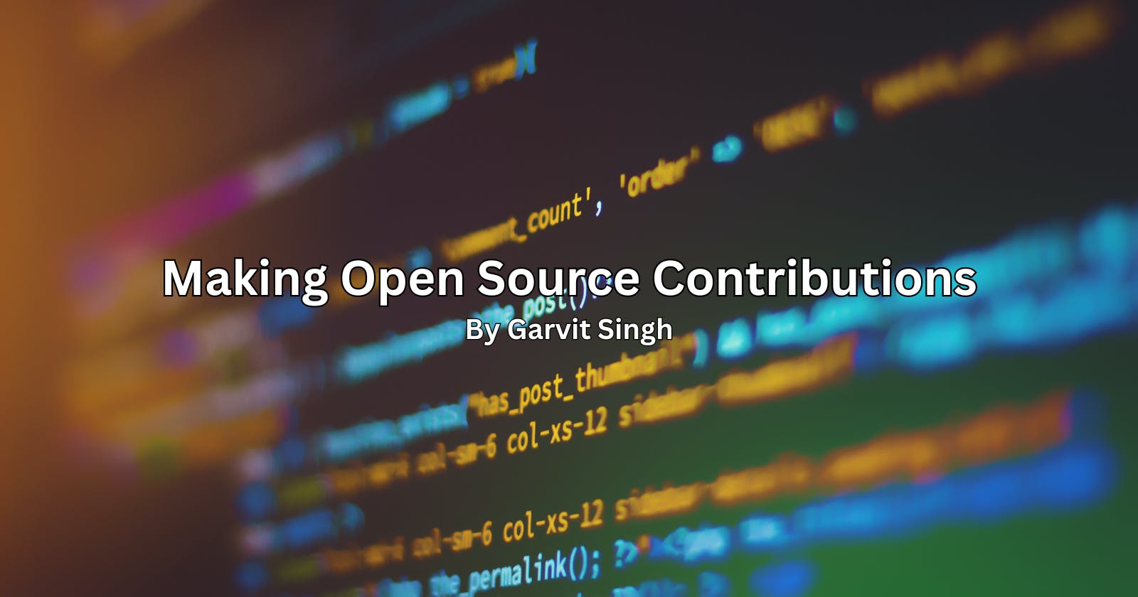 Make Open Source Contributions