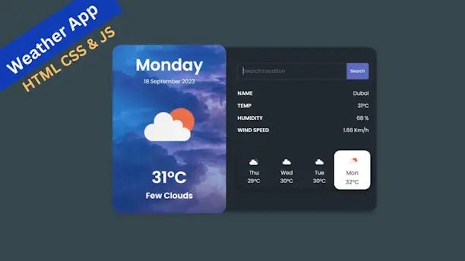 Weather App Using HTML CSS and JavaScript