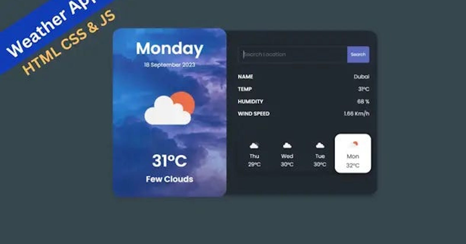 Weather App Using HTML CSS and JavaScript