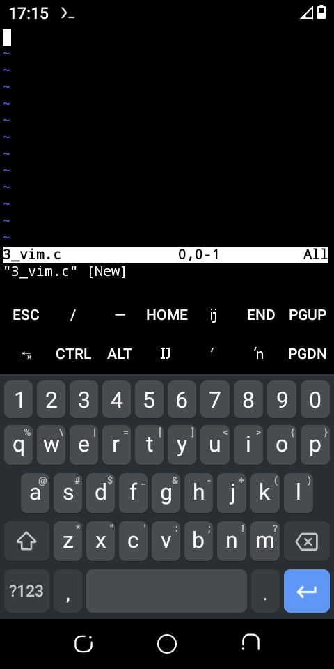 Vim in normal mode