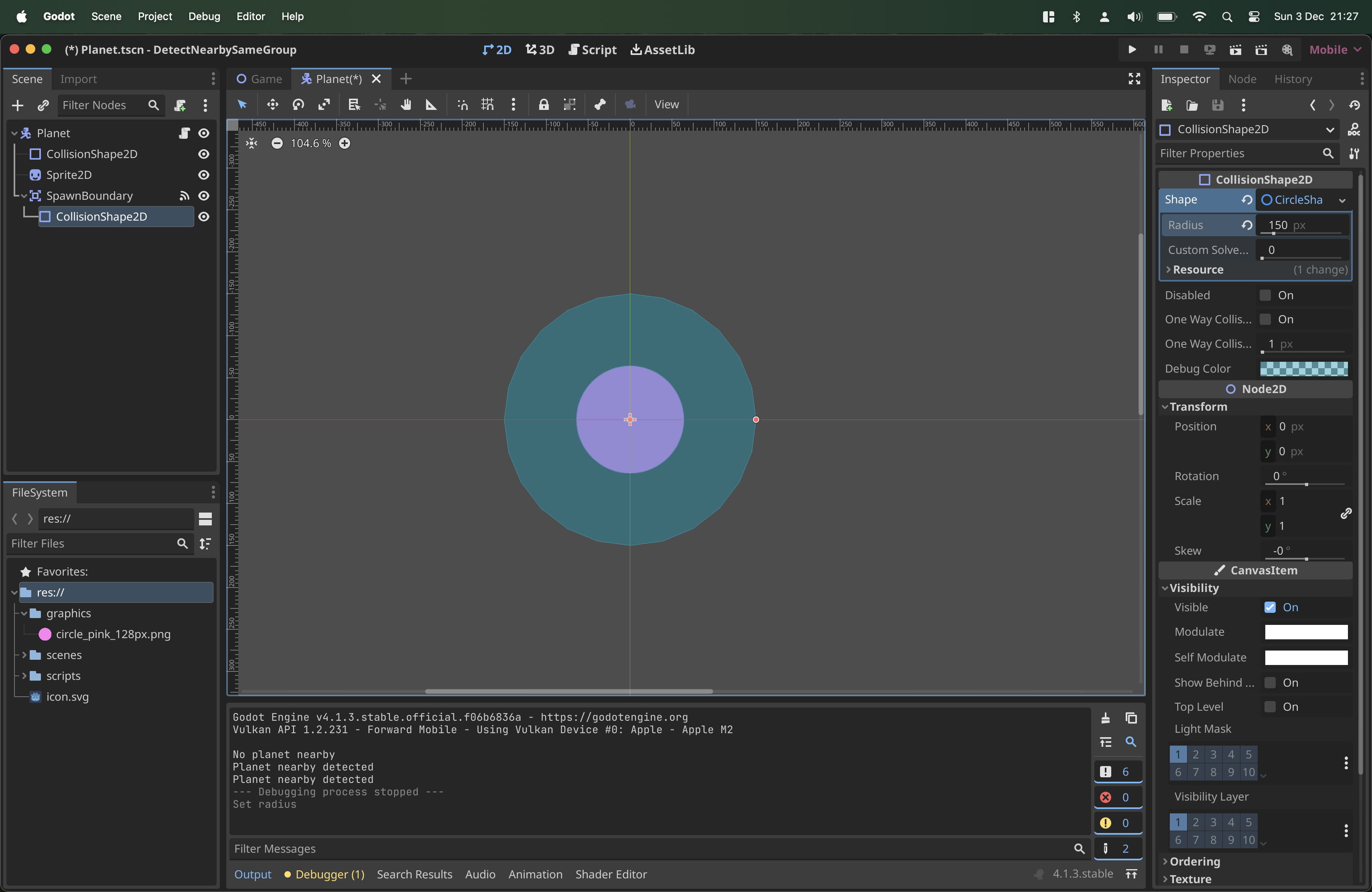 Adding the spawn boundary around the planet