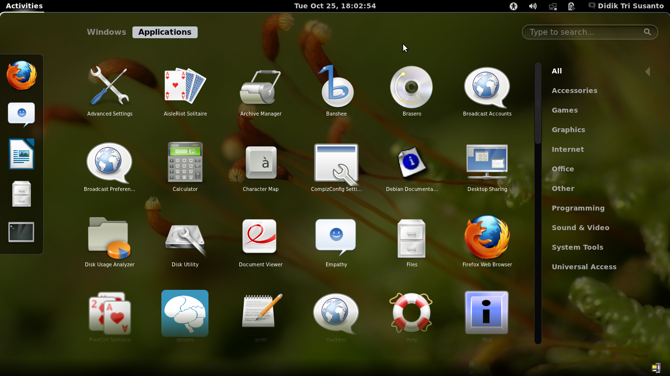 oneiric ocelot desktop gnome shell screenshot