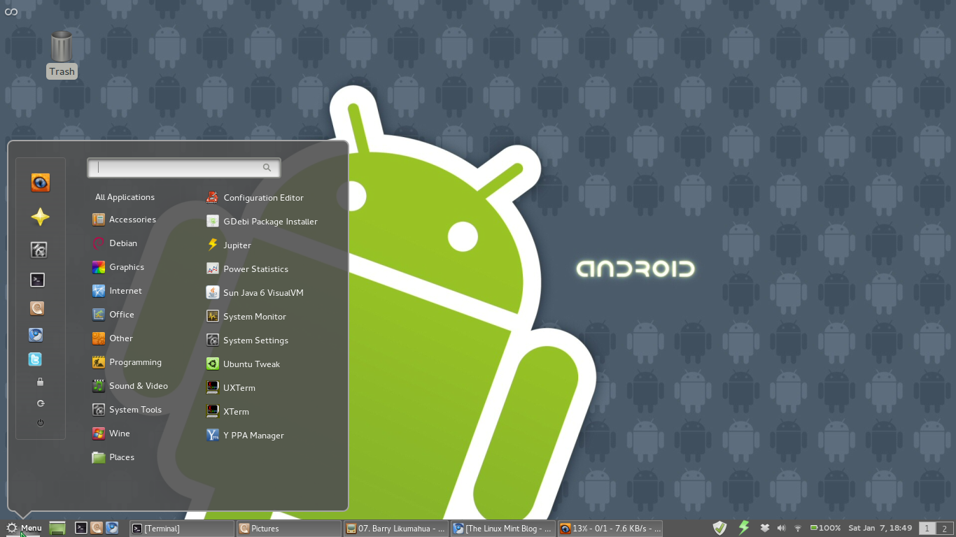 linux mint cinnamon desktop screenshot