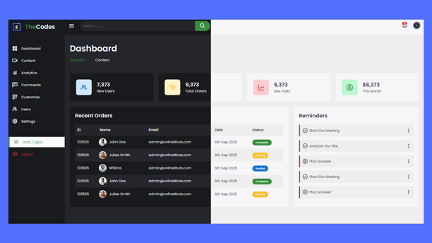 How to Create An Admin Dashboard in HTML and CSS