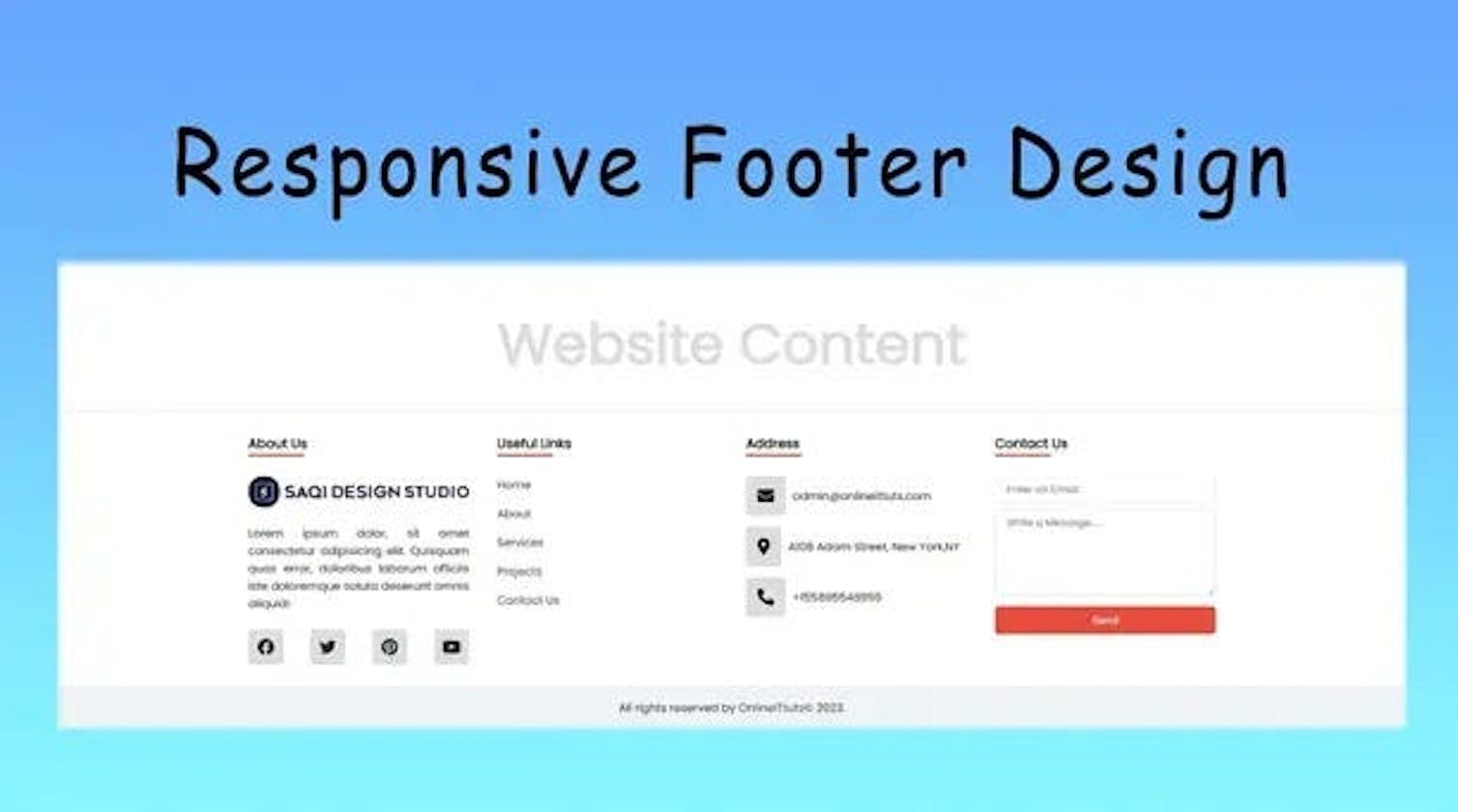 Responsive Footer Design Using HTML and CSS