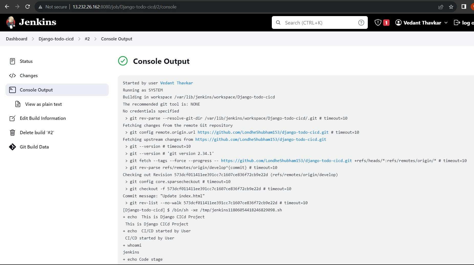 Check the Console Output if any error occurs