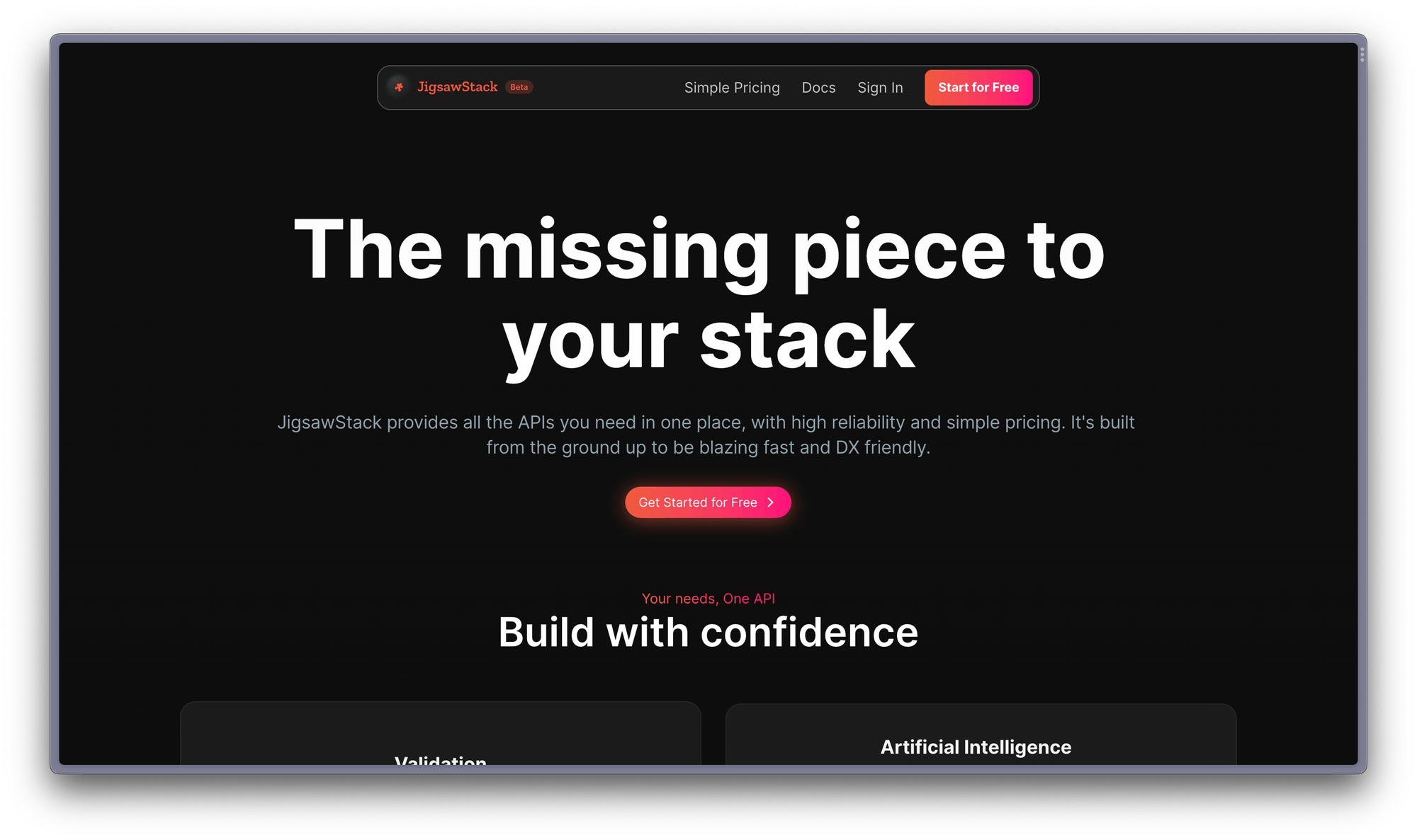 JigsawStack’s landing page