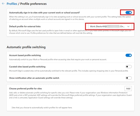 A screenshot of the profile preferences page that demonstrates the two preferences to be set.