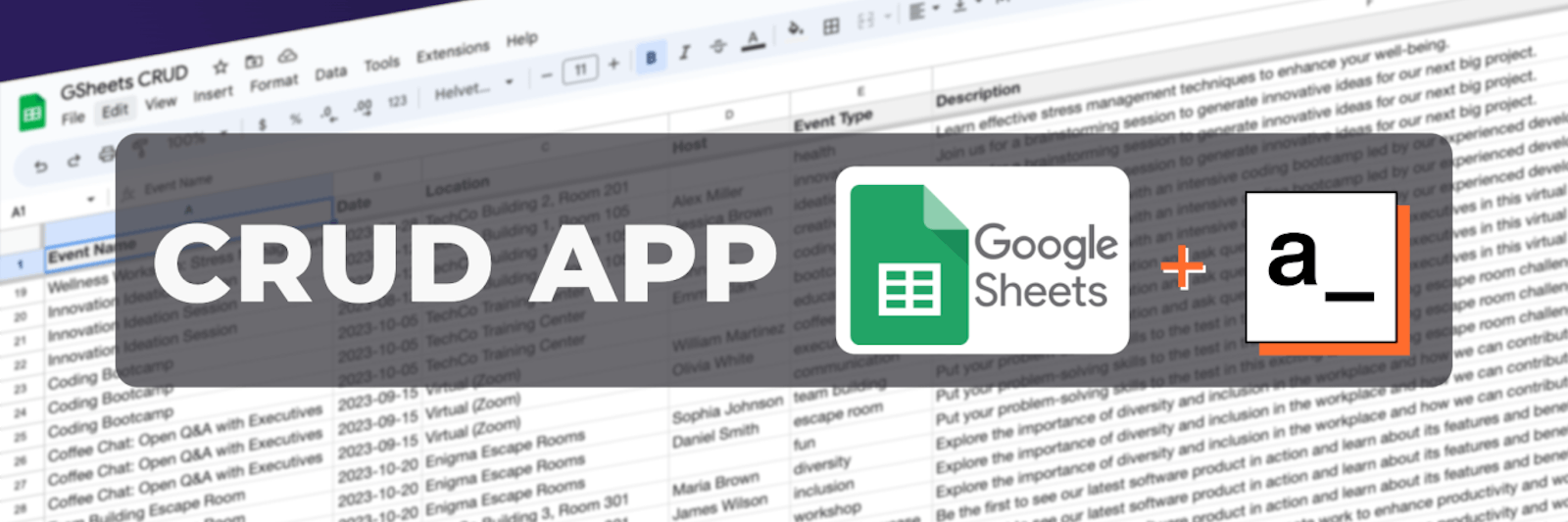 Building a CRUD app with Google Sheets