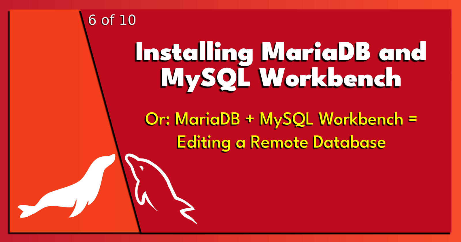 6 of 10: Installing MariaDB and MySQL Workbench.