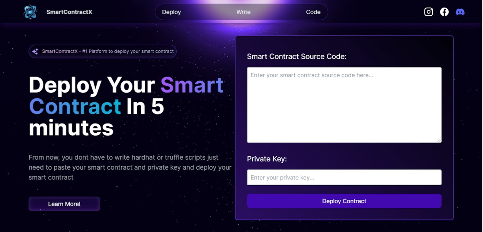 Made a Dapp to Generate, Deploy and Test Smart Contract 🔥