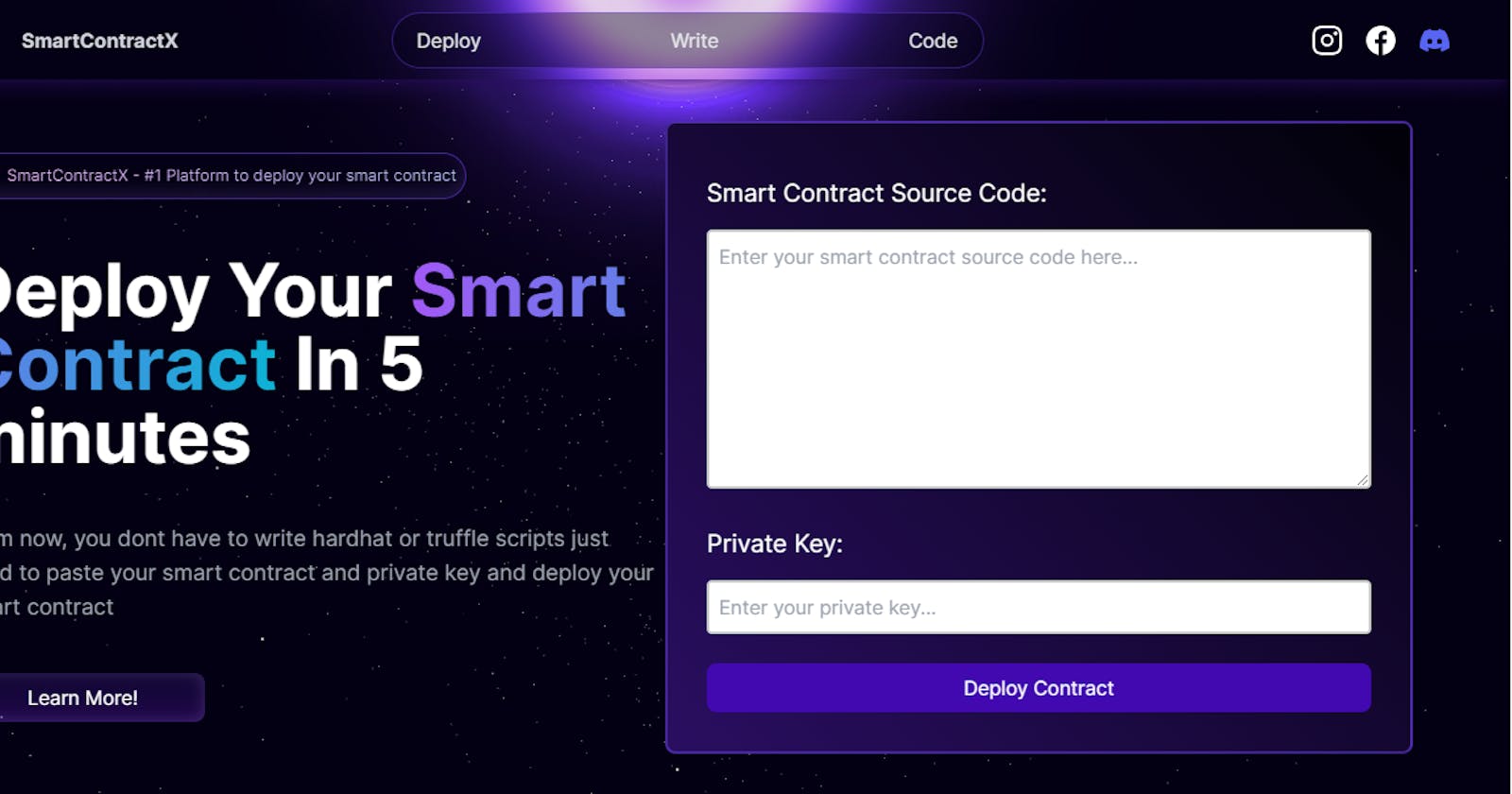 Made a Dapp to Generate, Deploy and Test Smart Contract 🔥