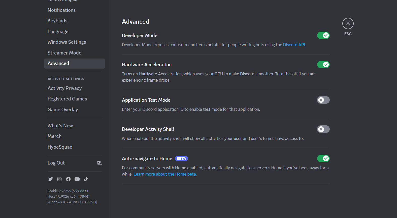 Image of the Discord application dashboard after first visiting https://discord.com/developers/applications