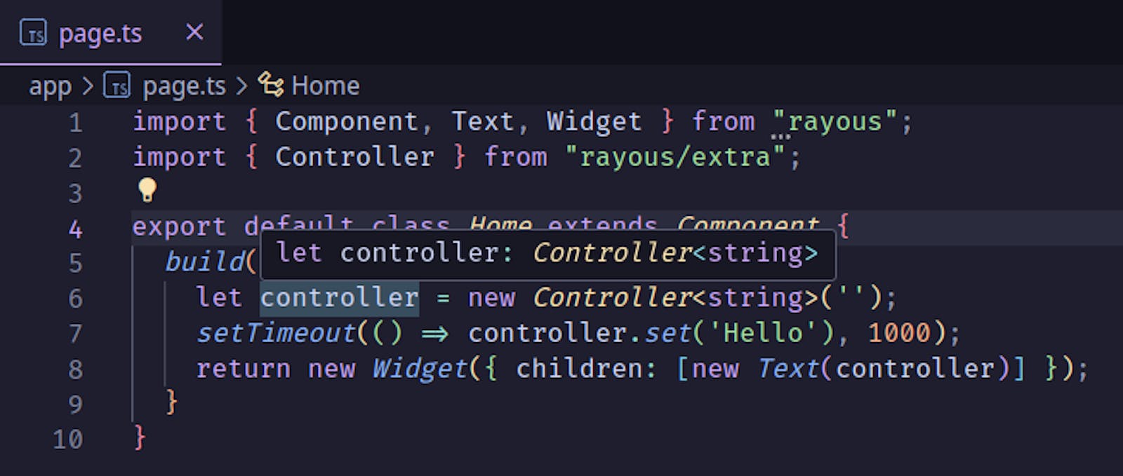 Rayous - A component based typescript ui framework