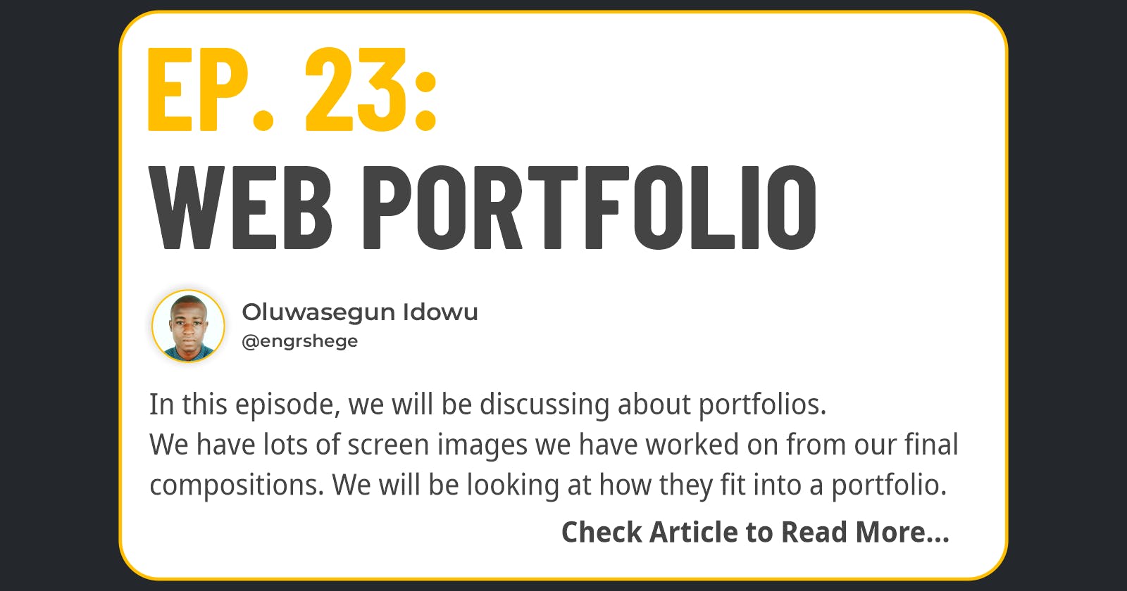 Ep. 23: Web Portfolio