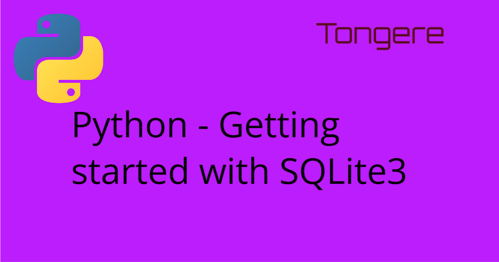 Python - Getting started with SQLite3