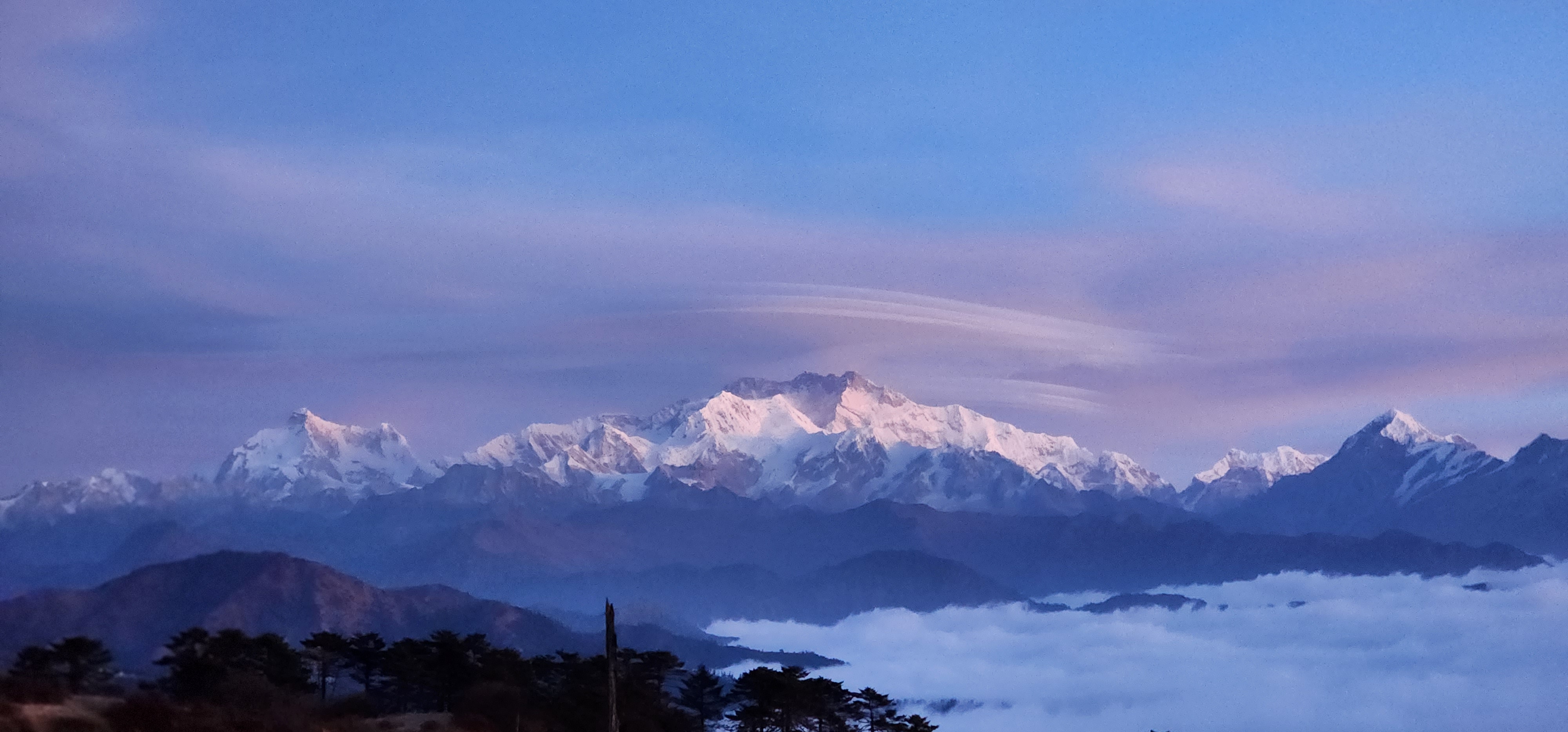 The Sleeping Buddha With Kanchenjunga at the center 