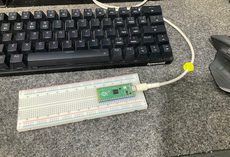 Raspberry Pi Pico is connected to Computer