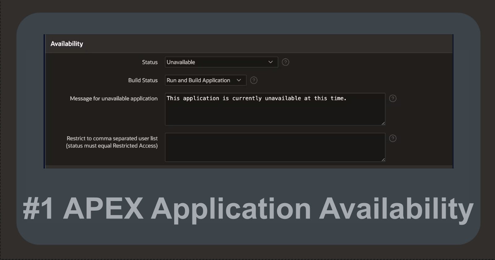 Tip#1 Application Availability