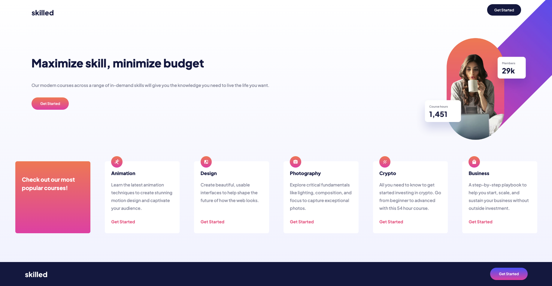 Project Launch: Frontend Mentor E-Learning Landing Page