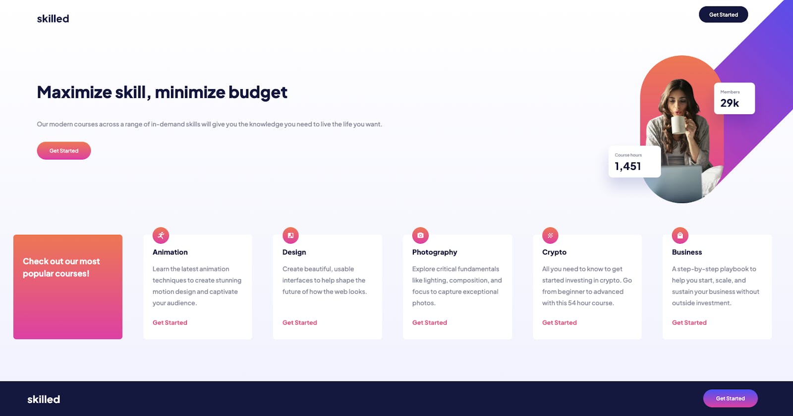 Project Launch: Frontend Mentor E-Learning Landing Page