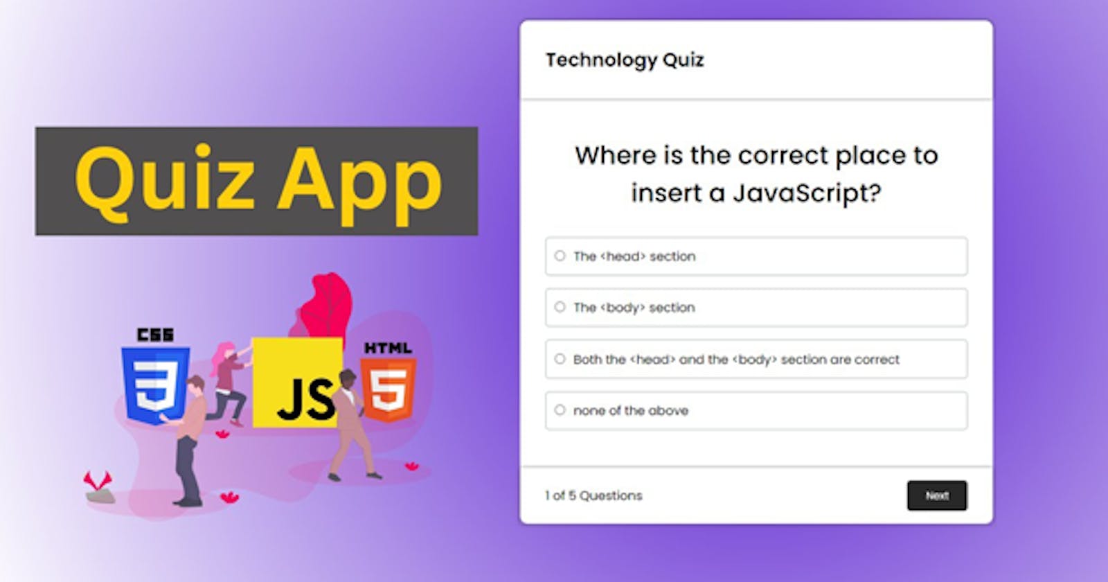 Quiz App with HTML, CSS, and JavaScript