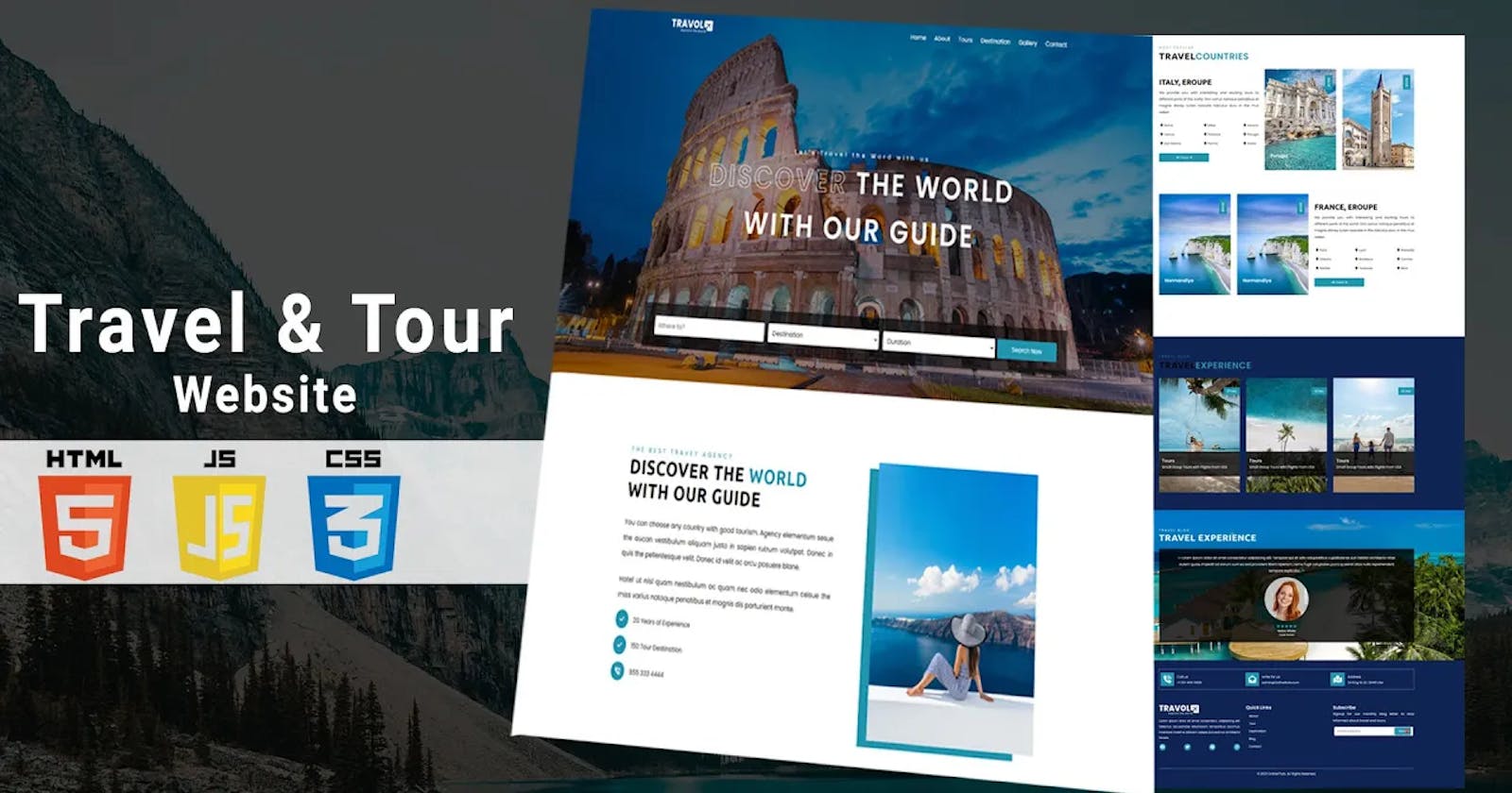 Travel and Tourism Website Using HTML and CSS
