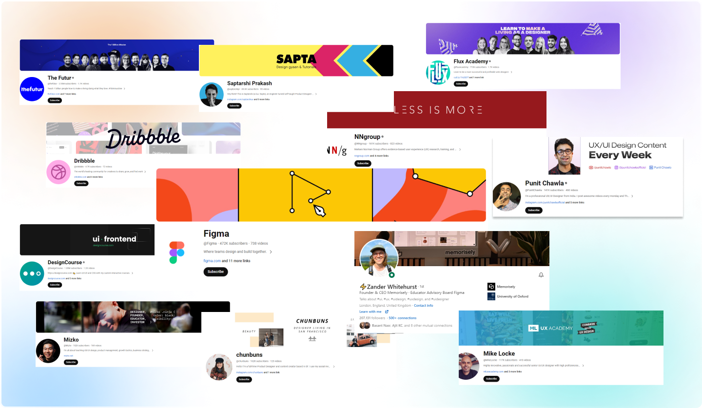 12 YouTube Channels and Influencers to follow as UI/UX Designer