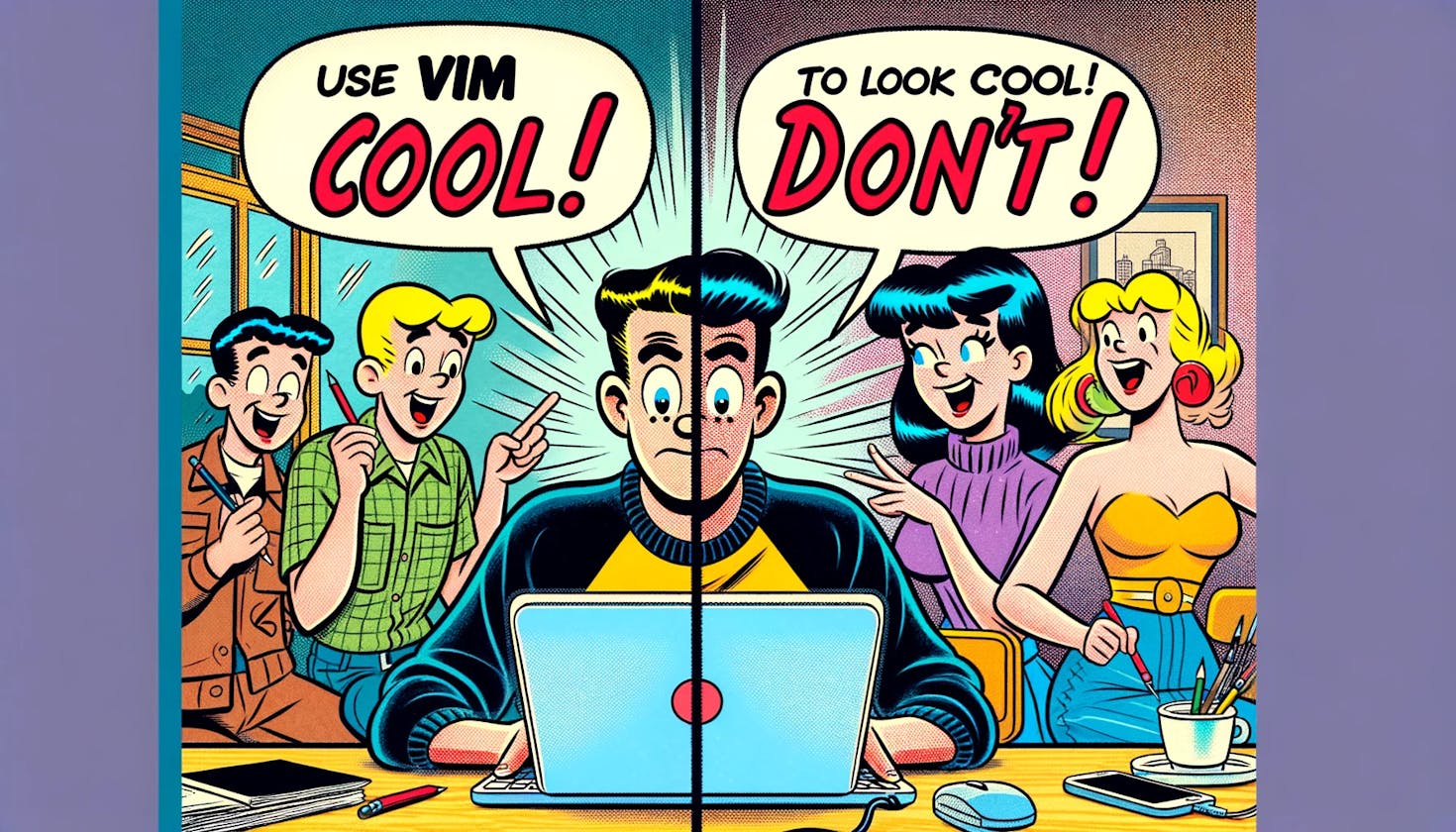 Use vim to look cool! don't!