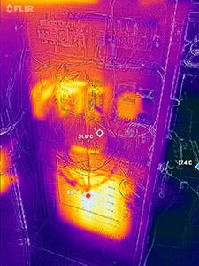 Thermal image of automated greenhouse LED driver unit