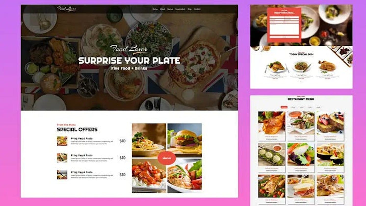 Restaurant Website Using HTML CSS and JS