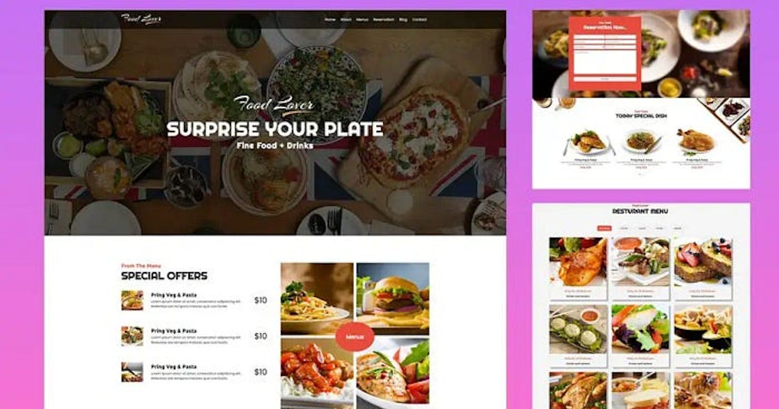 Restaurant Website Using HTML CSS and JS