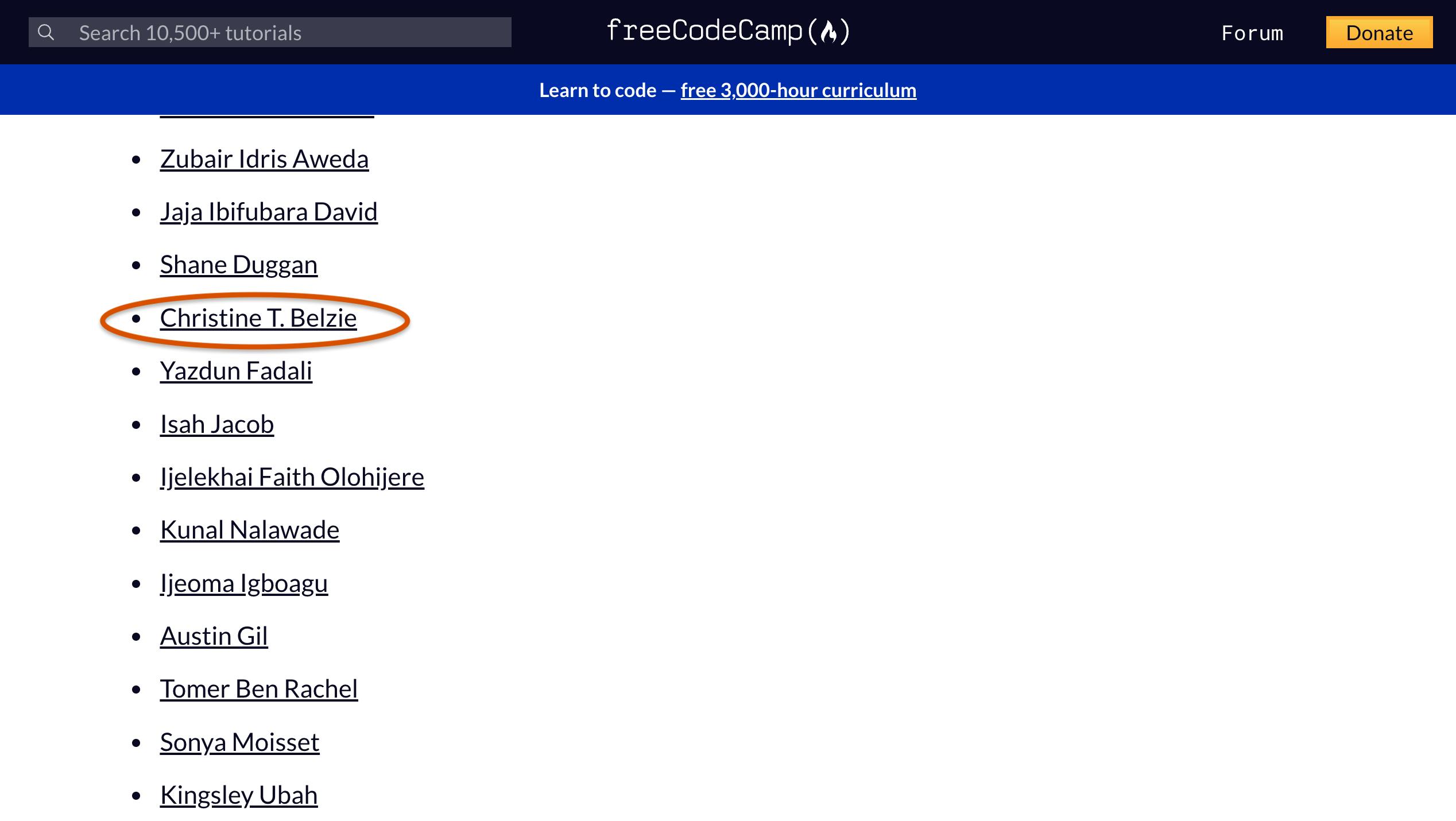 Screenshot of the Publication Contributor's section where my name is circled in red.