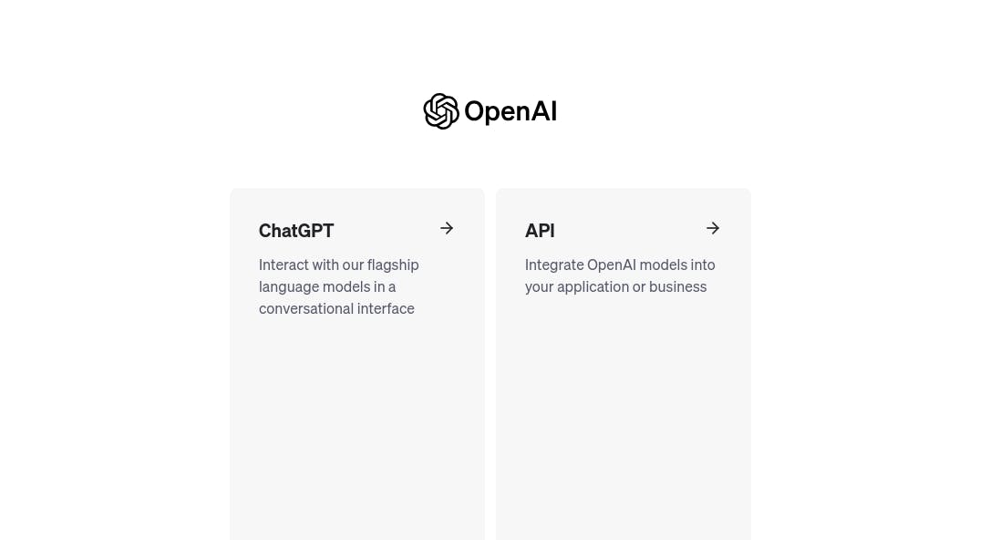 ChatGPT vs API sections