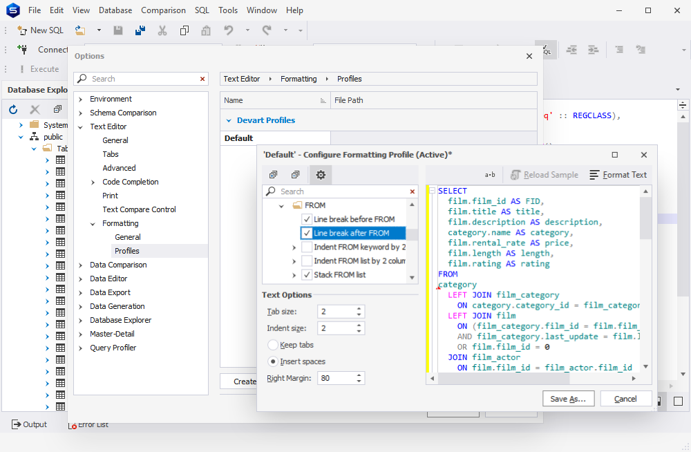 dbForge Studio for PostgreSQL | SQL-Dokument