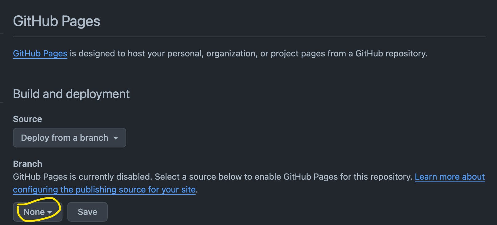 GitHub Pages | settings
