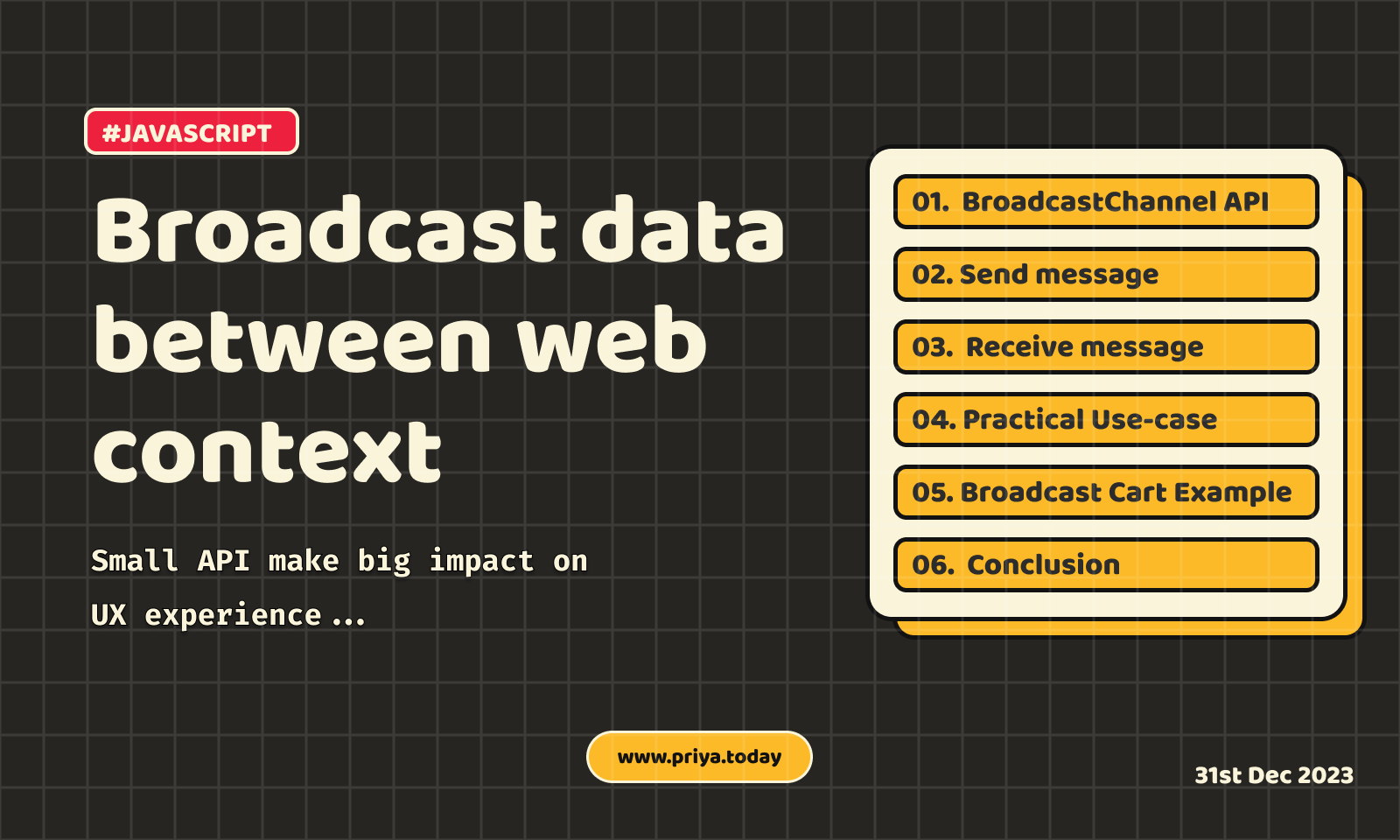 Exploring the BroadcastChannel API