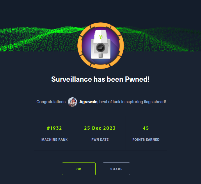 Surveillance | HTB PWNED