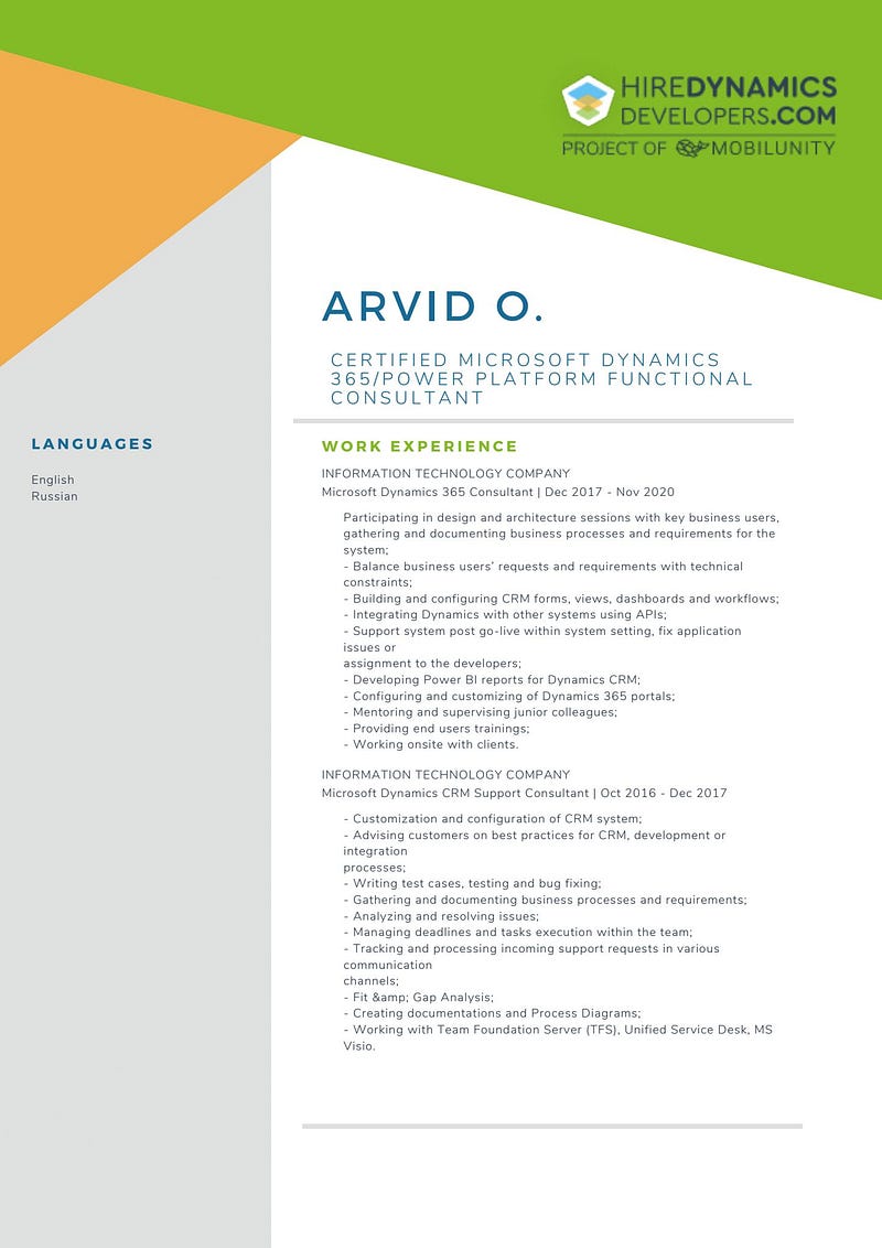 Microsoft Dynamics 365/Power Platform Functional Consultant