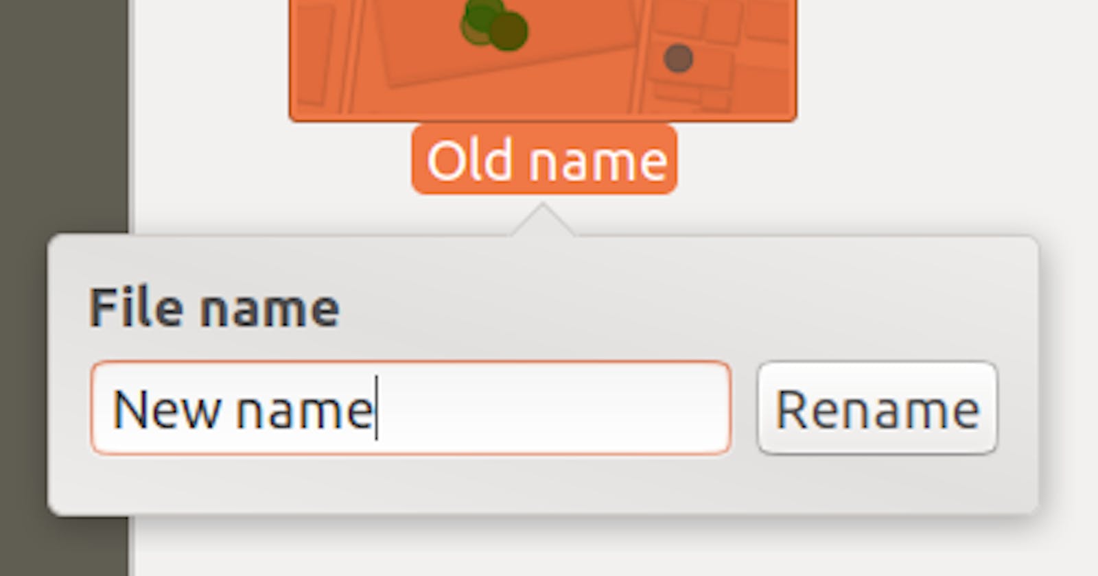 Rename a file using terminal in Ubuntu