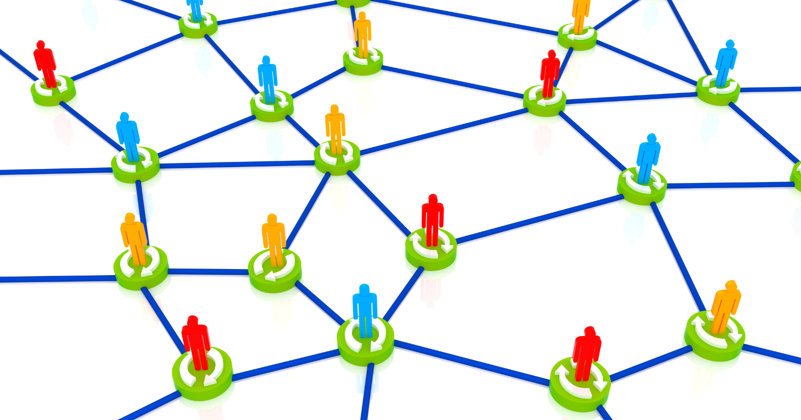 Network of connected people icons