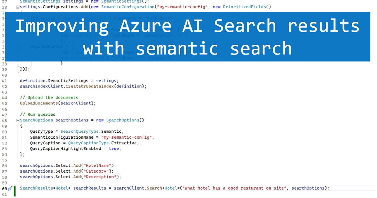 Improving Azure AI Search results with semantic search