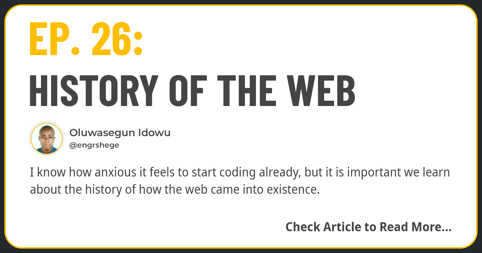 Ep. 26: History of the Web