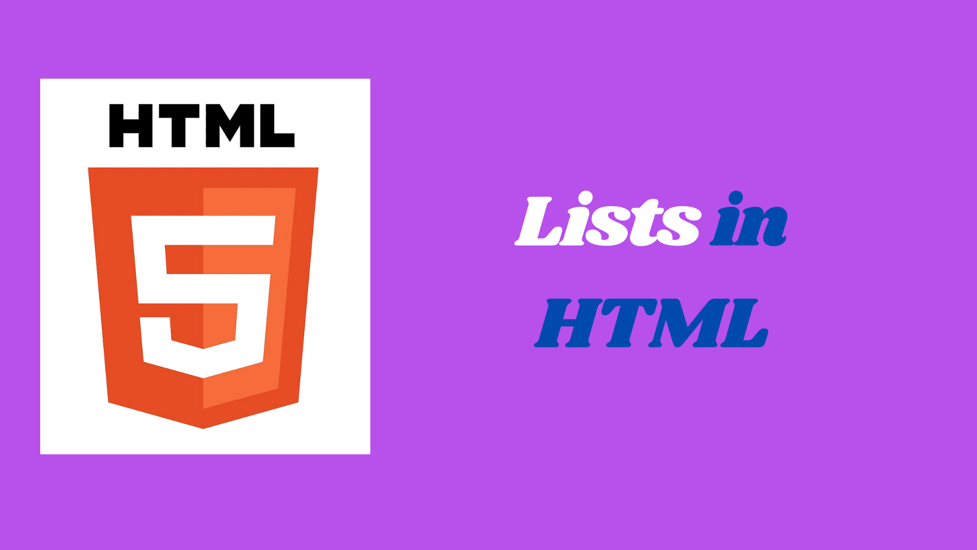 Lists in Html