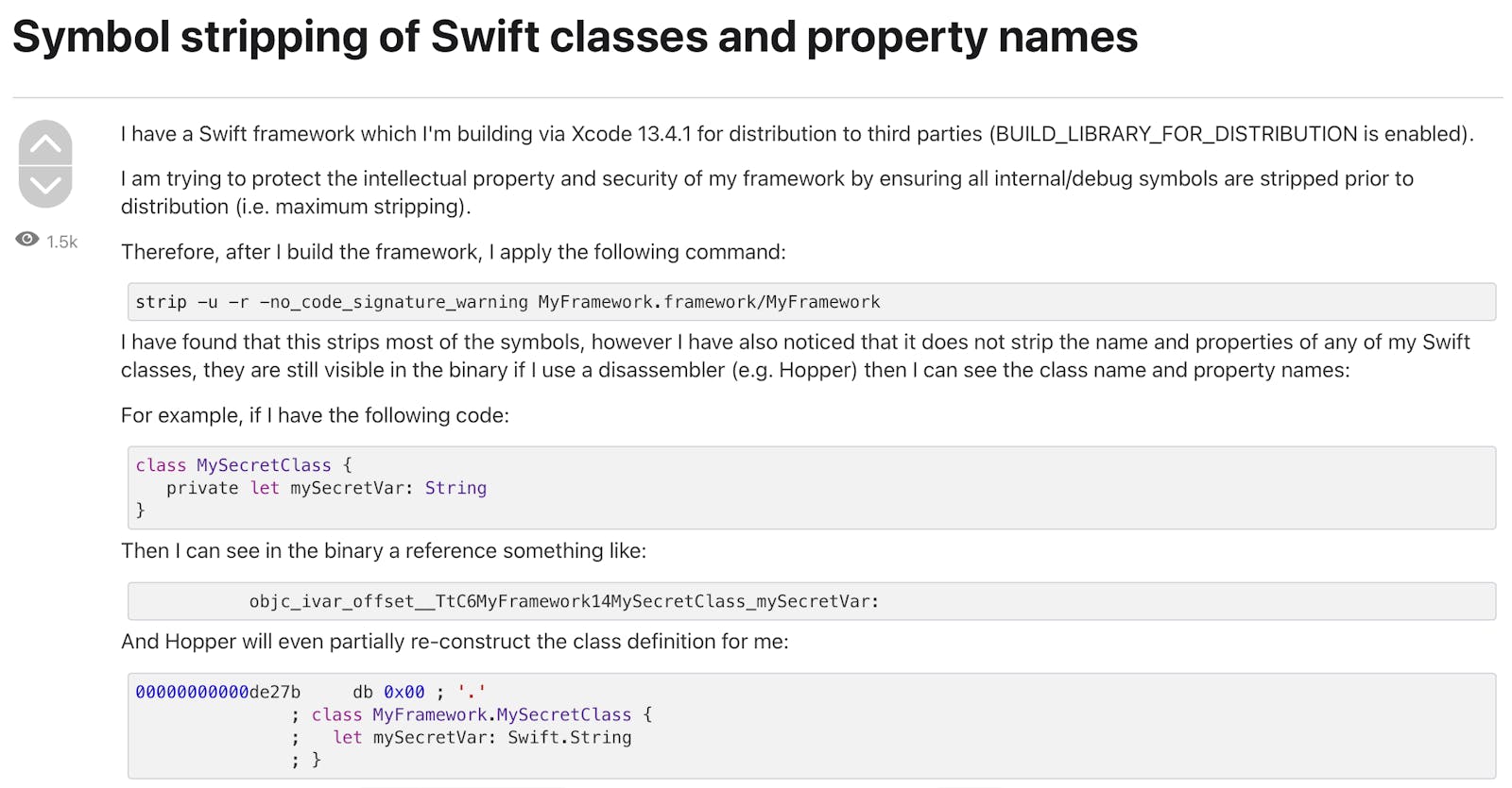 Your Swift app is full of symbols, even if stripped.
