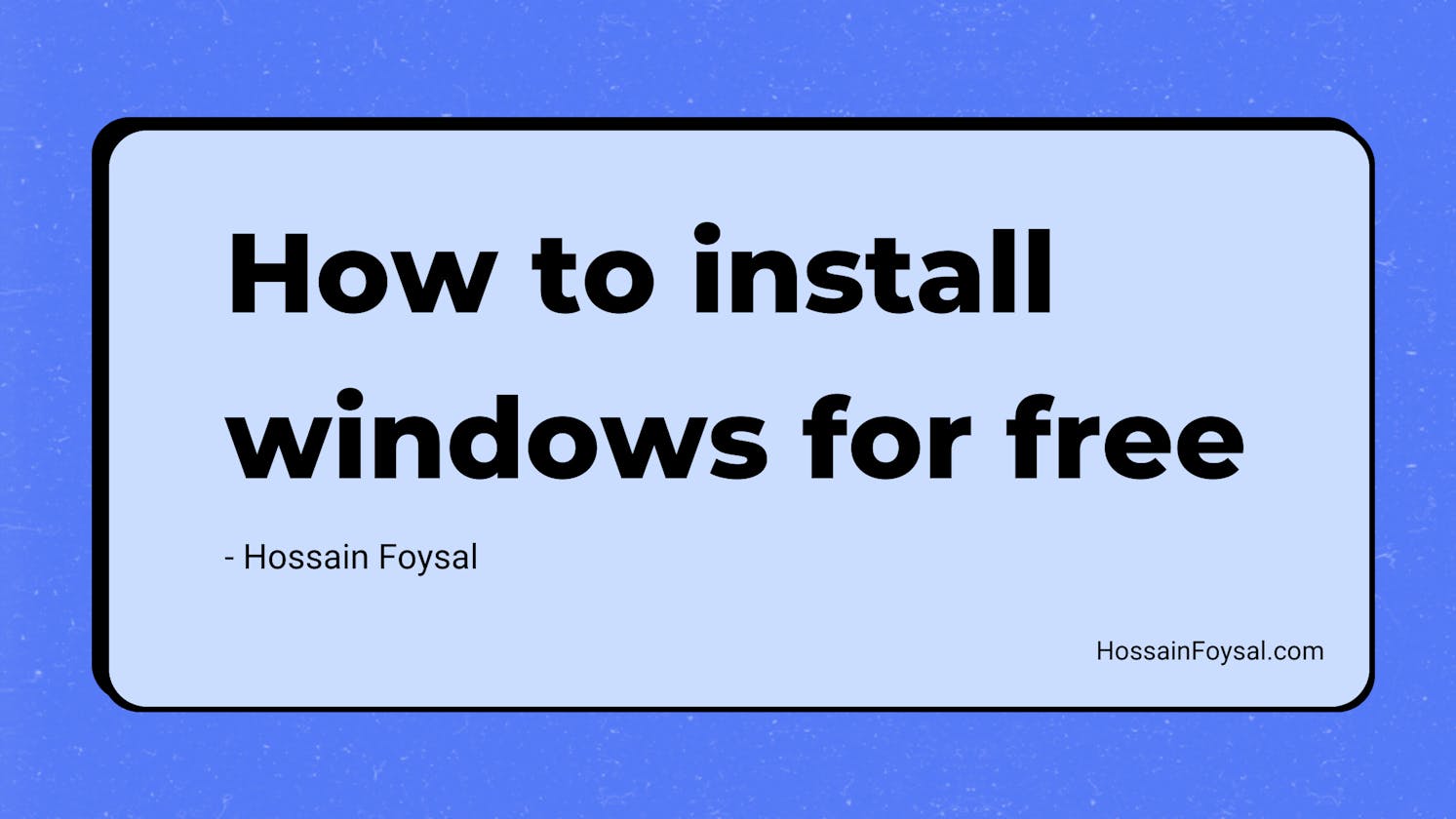 How to install windows for free