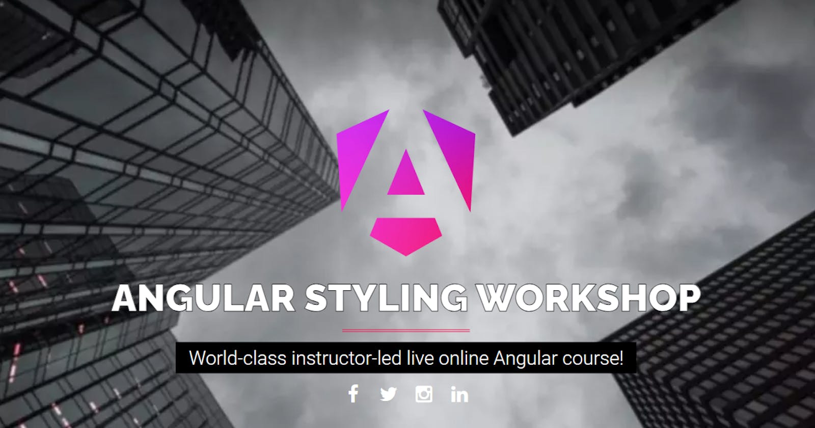 Introducing a new workshop... for CSS in Angular!