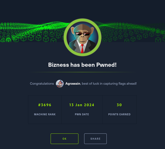 Bizness | HTB PWNED