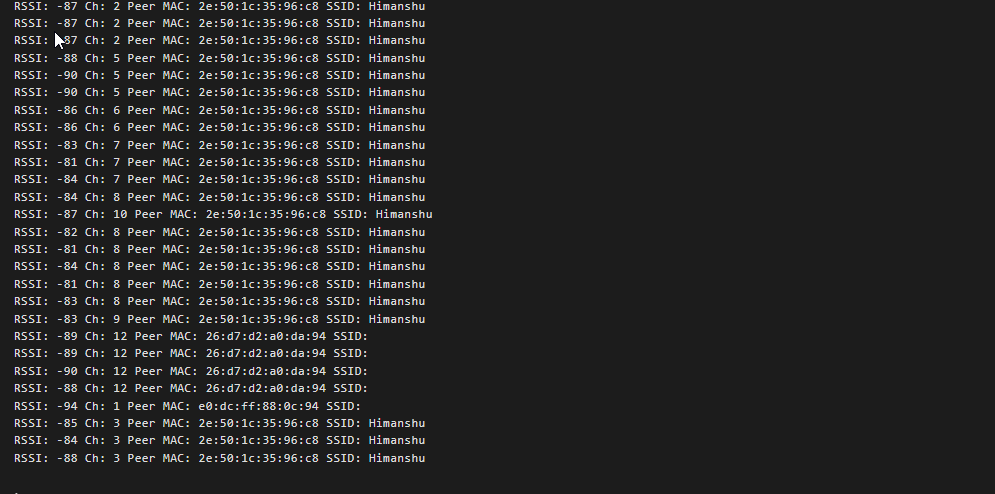 Esp8266 Wifi Probe Request Sniffer